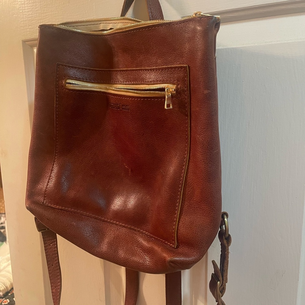 Portland Leather Tote Backpack